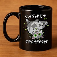 Catnip Freakout 11oz C Handle Ceramic Mug