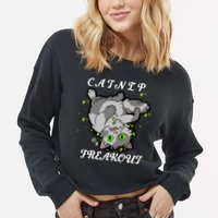 Catnip Freakout Cropped Pullover Crew