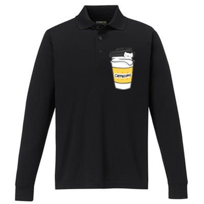 Catpuccino Performance Long Sleeve Polo