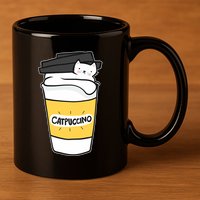 Catpuccino 11oz C Handle Ceramic Mug