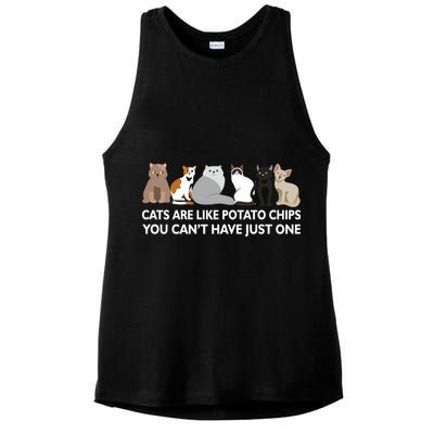Cats Are Like Potato Chips Ladies PosiCharge Tri-Blend Wicking Tank