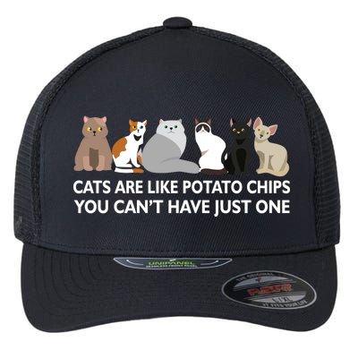 Cats Are Like Potato Chips Flexfit Unipanel Trucker Cap