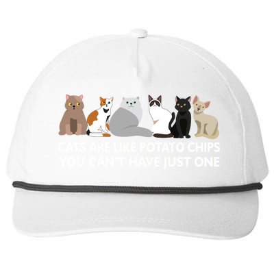 Cats Are Like Potato Chips Snapback Five-Panel Rope Hat