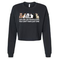 Cats Are Like Potato Chips Cropped Pullover Crew