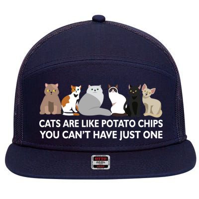 Cats Are Like Potato Chips 7 Panel Mesh Trucker Snapback Hat