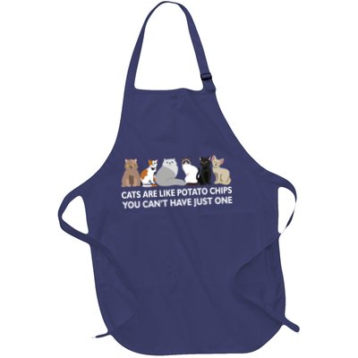 Cats Are Like Potato Chips Full-Length Apron With Pockets
