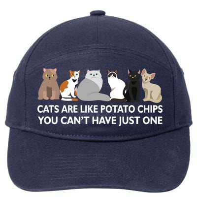 Cats Are Like Potato Chips 7-Panel Snapback Hat