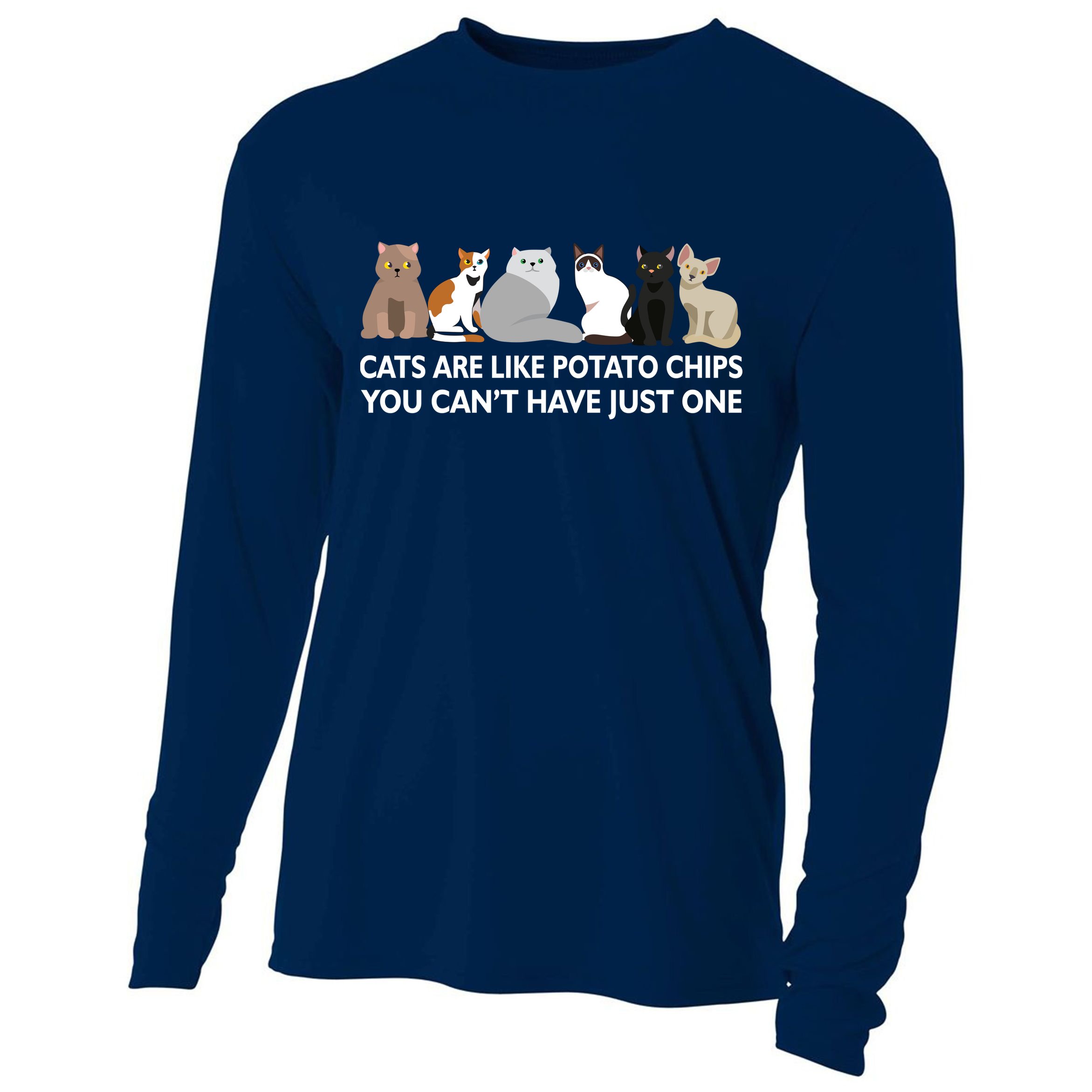 Cats Are Like Potato Chips Cooling Performance Long Sleeve Crew