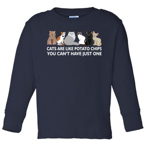 Cats Are Like Potato Chips Toddler Long Sleeve Shirt