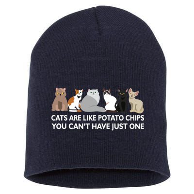 Cats Are Like Potato Chips Short Acrylic Beanie