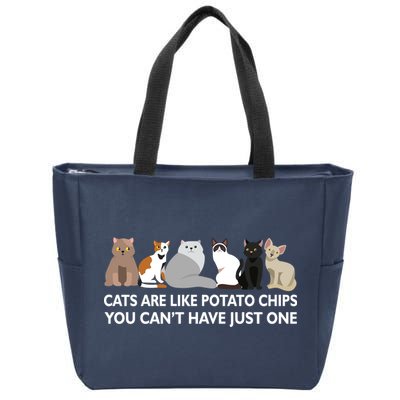 Cats Are Like Potato Chips Zip Tote Bag