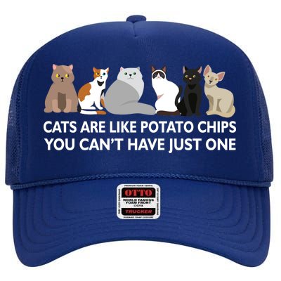 Cats Are Like Potato Chips High Crown Mesh Back Trucker Hat