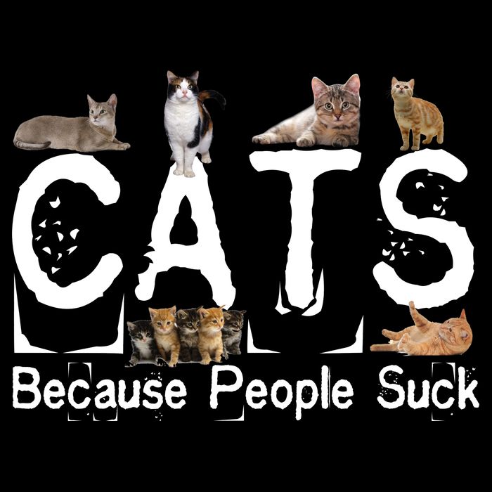 Cats Because People Suck Drawstring Bag
