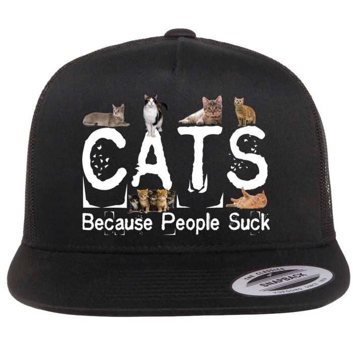 Cats Because People Suck Flatbill Hat