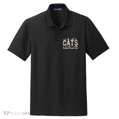 Cats Because People Suck Dry Zone Grid Polo