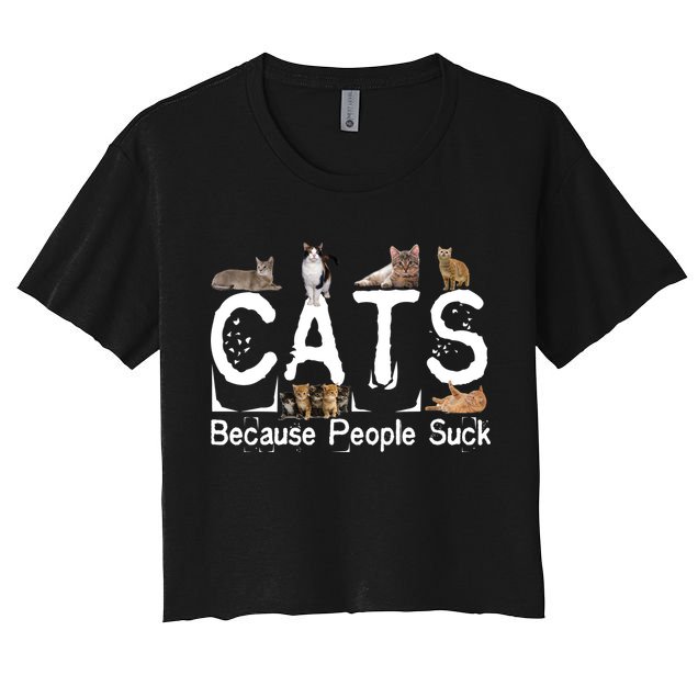 Cats Because People Suck Crop Top