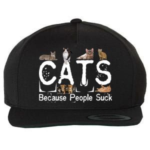 Cats Because People Suck Wool Snapback Cap