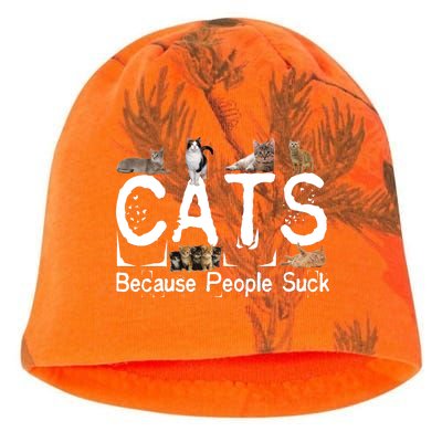 Cats Because People Suck Kati - Camo Knit Beanie