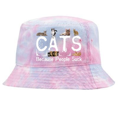 Cats Because People Suck Tie-Dyed Bucket Hat