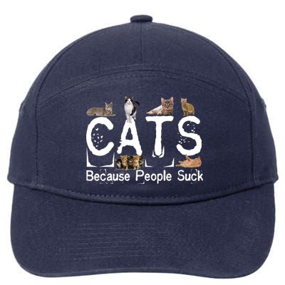 Cats Because People Suck 7-Panel Snapback Hat