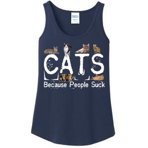 Cats Because People Suck Ladies Essential Tank