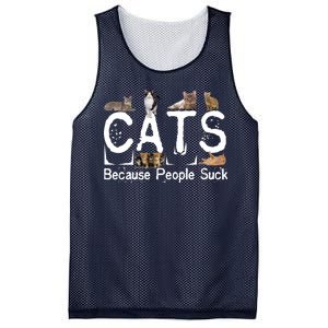 Cats Because People Suck Mesh Reversible Basketball Jersey Tank