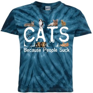 Cats Because People Suck Kids Tie-Dye T-Shirt