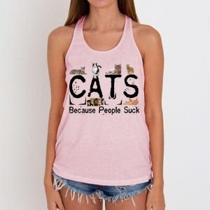 Cats Because People Suck Women's Knotted Racerback Tank