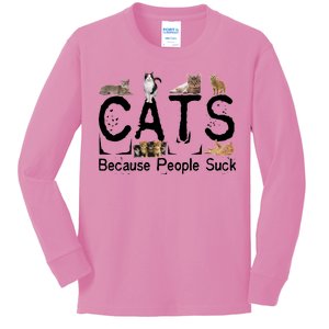 Cats Because People Suck Kids Long Sleeve Shirt