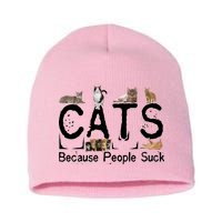 Cats Because People Suck Short Acrylic Beanie