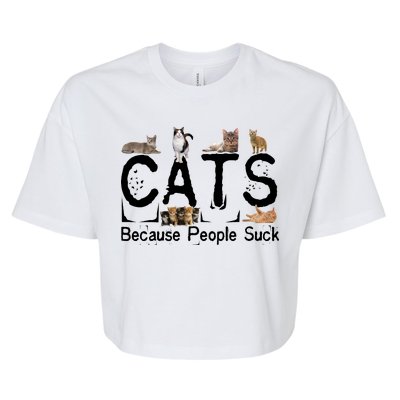 Cats Because People Suck Bella+Canvas Jersey Crop Tee