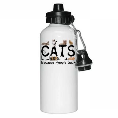 Cats Because People Suck Aluminum Water Bottle