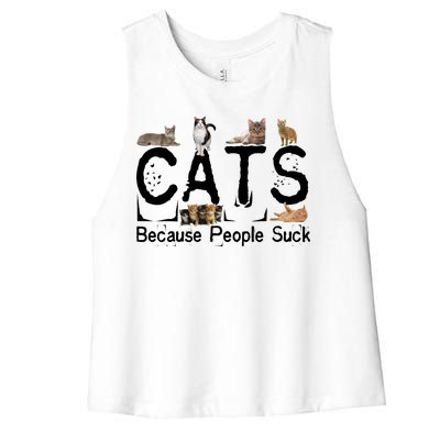 Cats Because People Suck Women's Racerback Cropped Tank