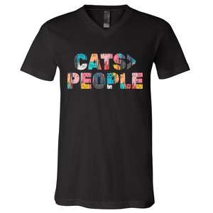 Cats Greater Than People V-Neck T-Shirt