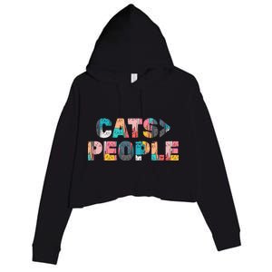 Cats Greater Than People Crop Fleece Hoodie