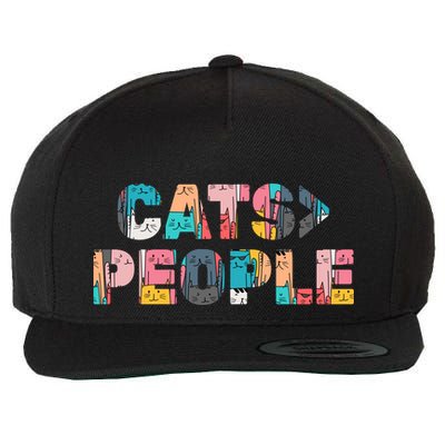 Cats Greater Than People Wool Snapback Cap
