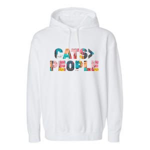 Cats Greater Than People Garment-Dyed Fleece Hoodie