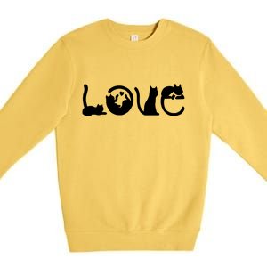 Cats Love Logo Premium Crewneck Sweatshirt