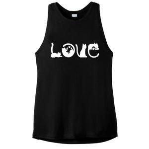 Cats Love Logo Ladies PosiCharge Tri-Blend Wicking Tank