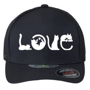 Cats Love Logo Flexfit Unipanel Trucker Cap