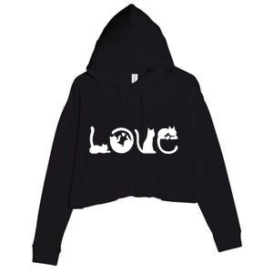 Cats Love Logo Crop Fleece Hoodie