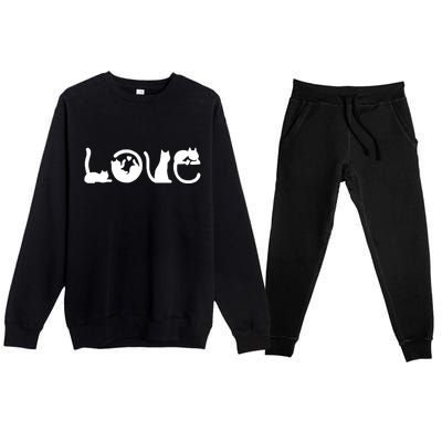 Cats Love Logo Premium Crewneck Sweatsuit Set