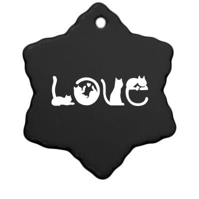 Cats Love Logo Ceramic Star Ornament