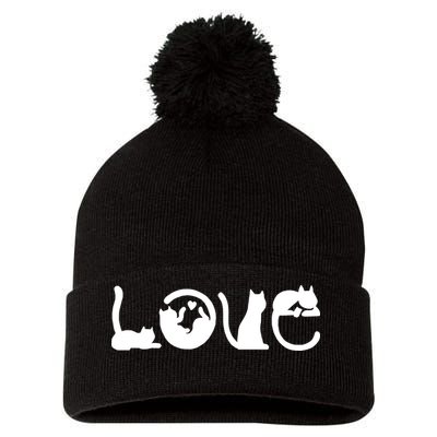 Cats Love Logo Pom Pom 12in Knit Beanie