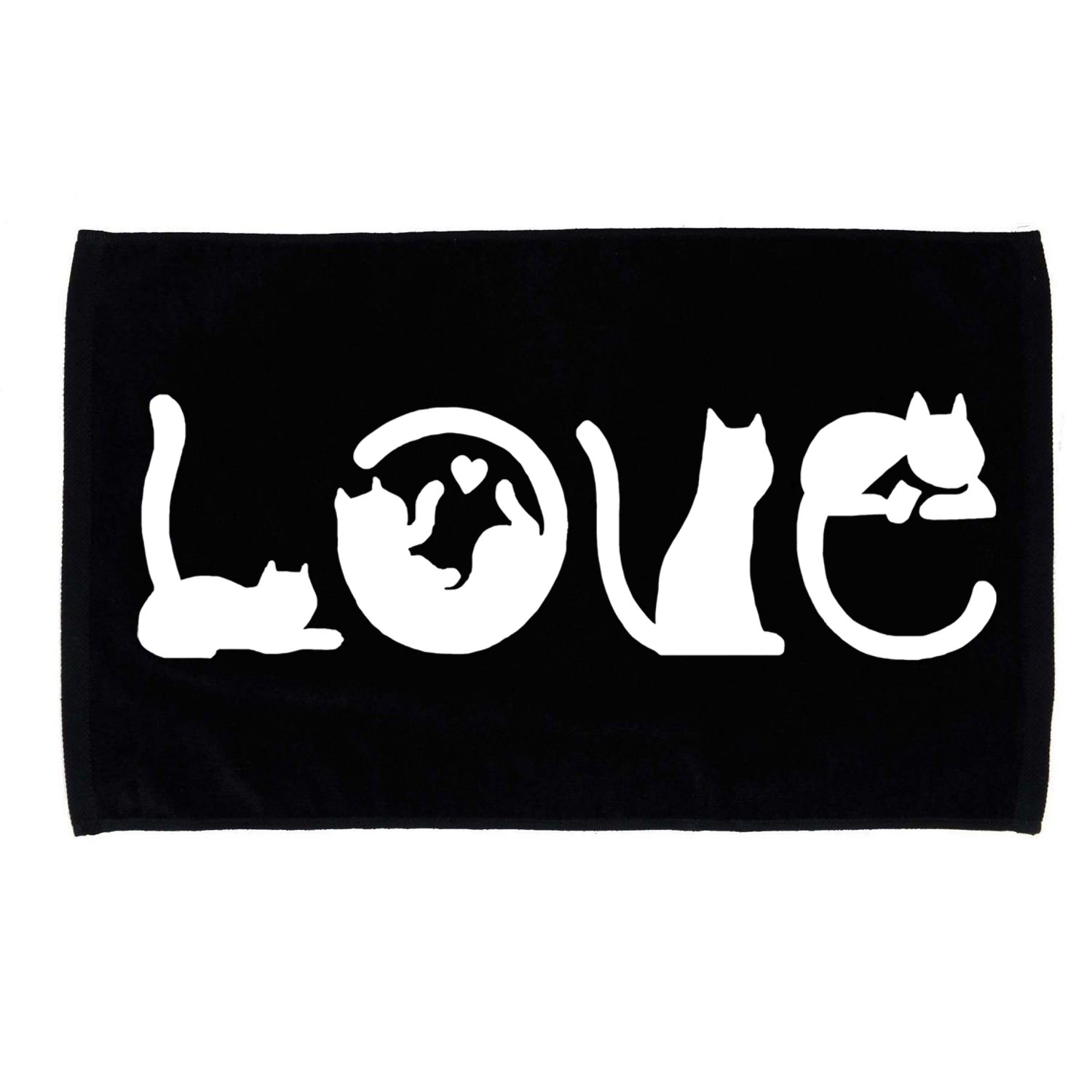 Cats Love Logo Microfiber Hand Towel