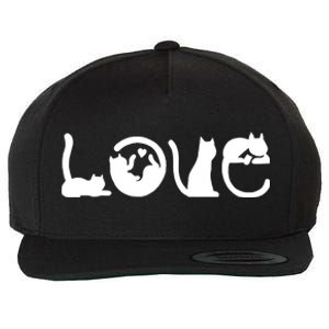 Cats Love Logo Wool Snapback Cap