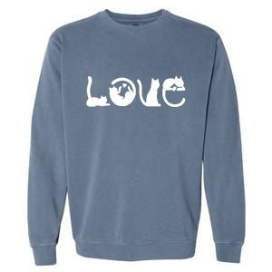 Cats Love Logo Garment-Dyed Sweatshirt