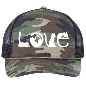 Cats Love Logo Retro Rope Trucker Hat Cap