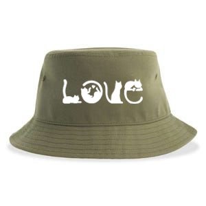 Cats Love Logo Sustainable Bucket Hat