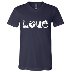 Cats Love Logo V-Neck T-Shirt